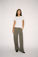 Knit lounge wide pants - Filine I Grey melange 3 - Rabens Saloner - DK