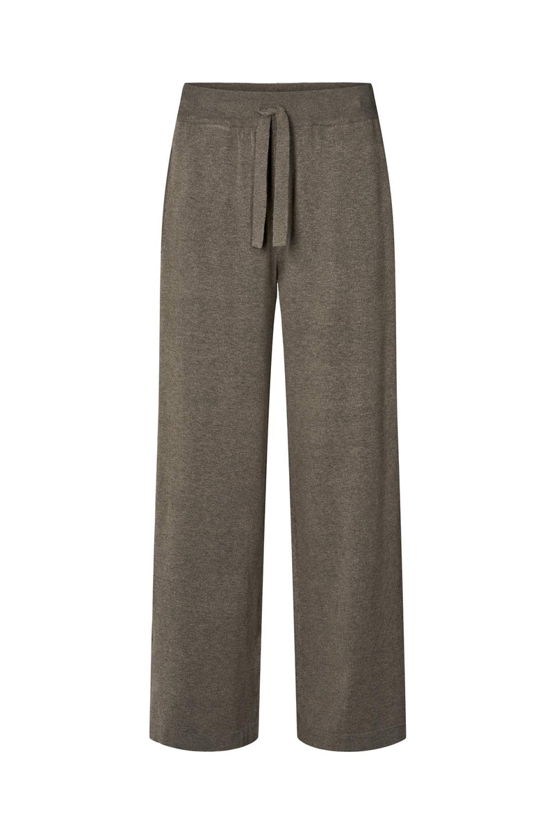 Knit lounge wide pants - Filine I Mole melange Mole melange XS 5 - Rabens Saloner - DK