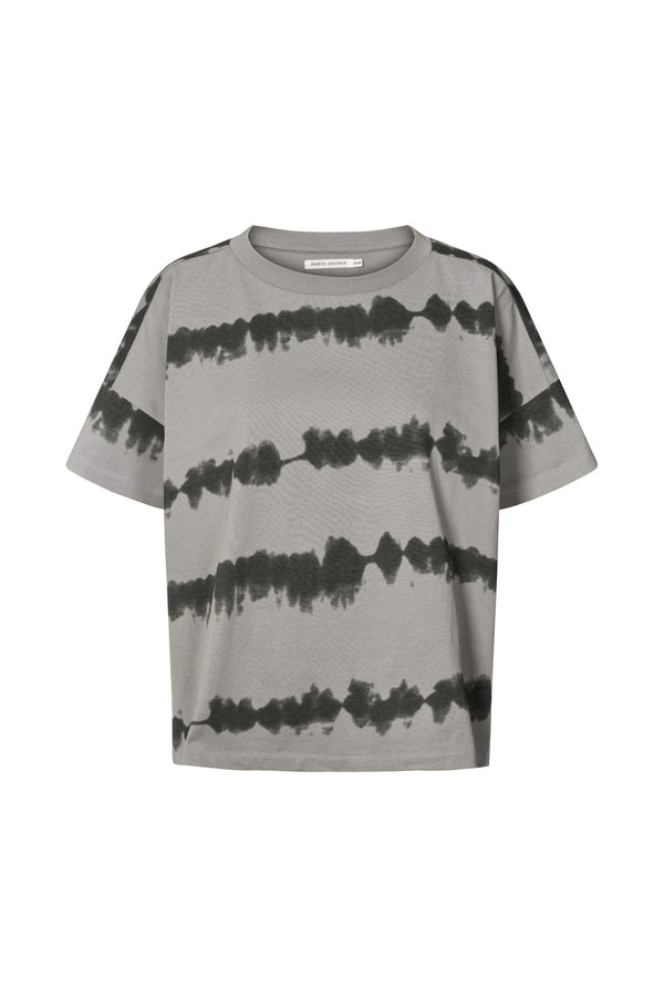 Uria - Vista print cropped t-shirt I Grey combo Grey combo XS/S  1 - Rabens Saloner - DK