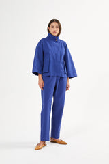 Raina - Canvas light pleat pant I Workwear blue 2 - Rabens Saloner - DK