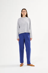 Raina - Canvas light pleat pant I Workwear blue    1 - Rabens Saloner - DK