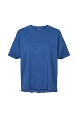 Margot - Light stretch cropped t-shirt I Workwear blue melange Workwear blue melange XS/S 1 - Rabens Saloner - DK
