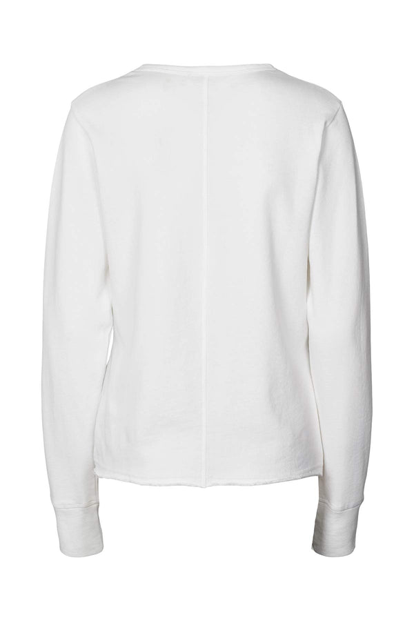 Hila - Light stretch crew neck top I White 2 - Rabens Saloner - DK