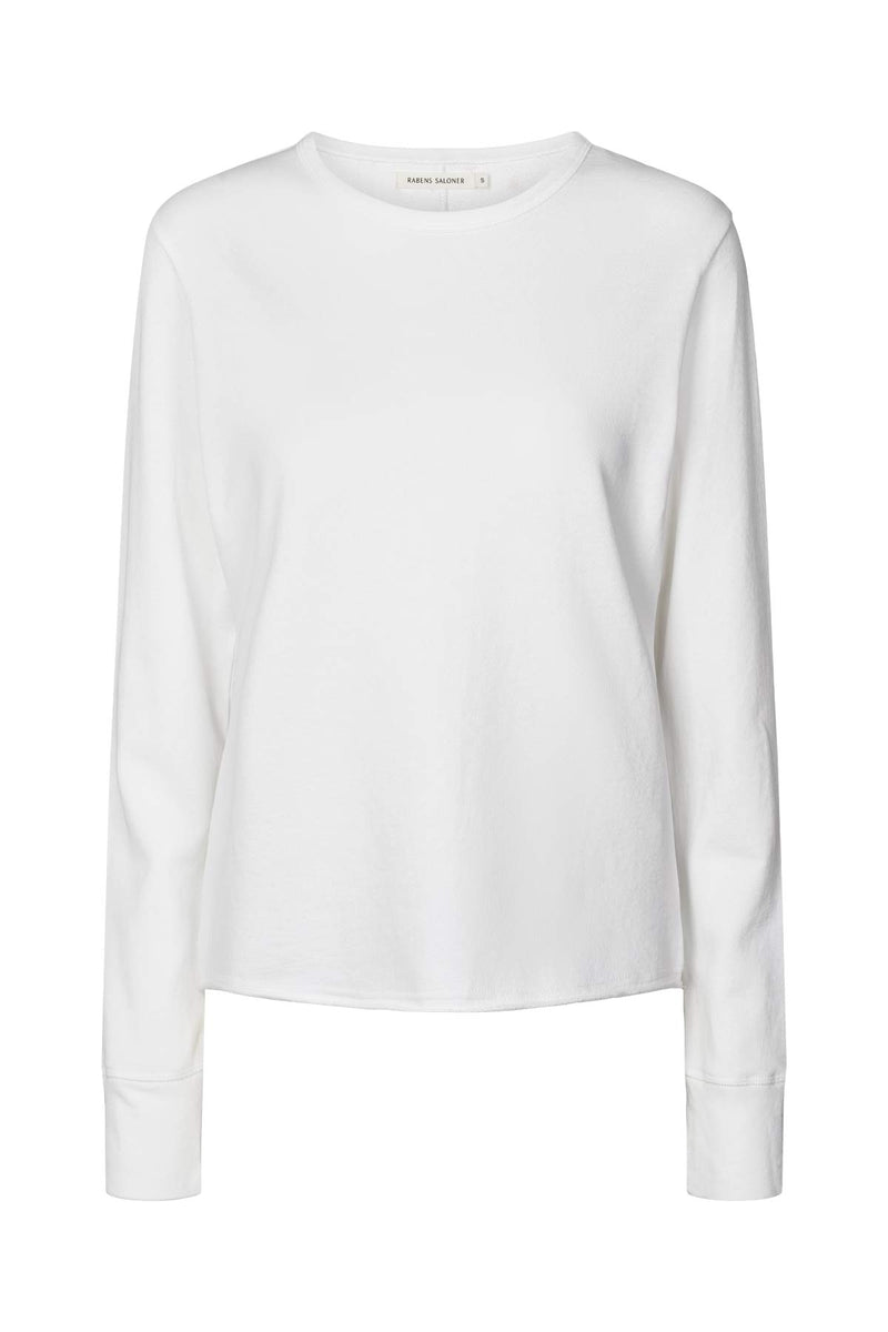 Hila - Light stretch crew neck top I White White XS 1 - Rabens Saloner - DK