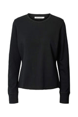 Hila - Light stretch crew neck top I Jet black Jet black XS  1 - Rabens Saloner - DK