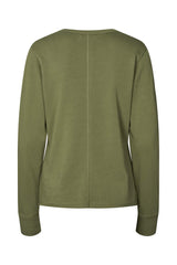 Hila - Light stretch crew neck top I Loden green    2 - Rabens Saloner - DK