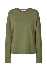 Hila - Light stretch crew neck top I Loden green Loden green XS  1 - Rabens Saloner - DK