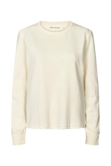 Hila - Light stretch crew neck top I Winter white Winter white XS 1 - Rabens Saloner - DK