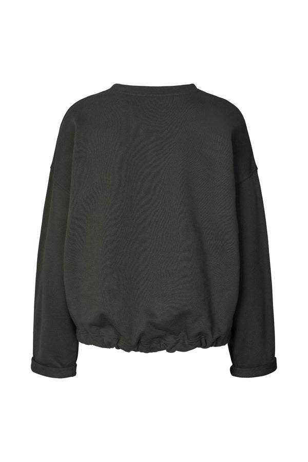 Sheela - Sweat drawstring top I Faded black    2 - Rabens Saloner - DK