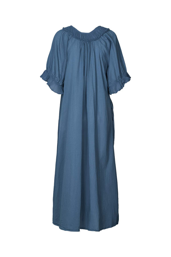 Cotton long angel dress - Dorothea I Dusty indigo 2 - Rabens Saloner - DK