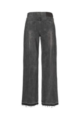 Denim black straight pants - Fellini I Washed black denim 6 - Rabens Saloner - DK