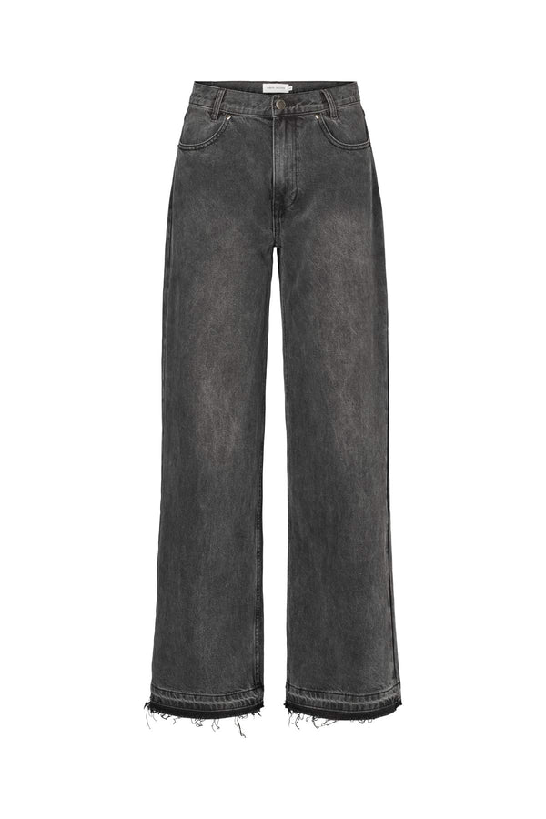 Fellini - Denim black straight pants I Washed black denim Washed black denim 25 1 - Rabens Saloner - DK