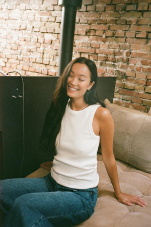 Nelle - Rib jersey tank I White 2 - Rabens Saloner - DK