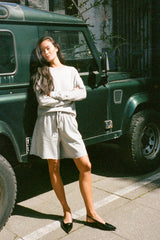 Light stretch shorts - Caitlin I Grey melange 2 - Rabens Saloner - DK