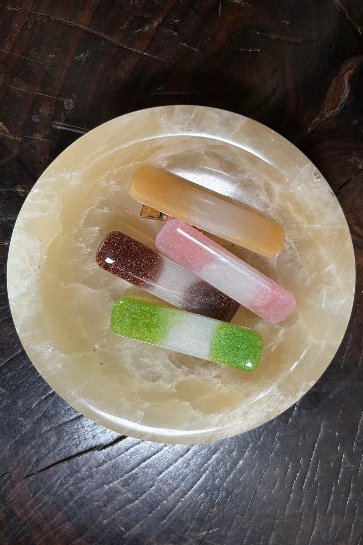 Hair Clip Mini - Zia I Light Pink Stripe 3 - Rabens Saloner - DK