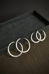 Nafsu - Silver hammered hoops S I Silver 1 - Rabens Saloner - DK