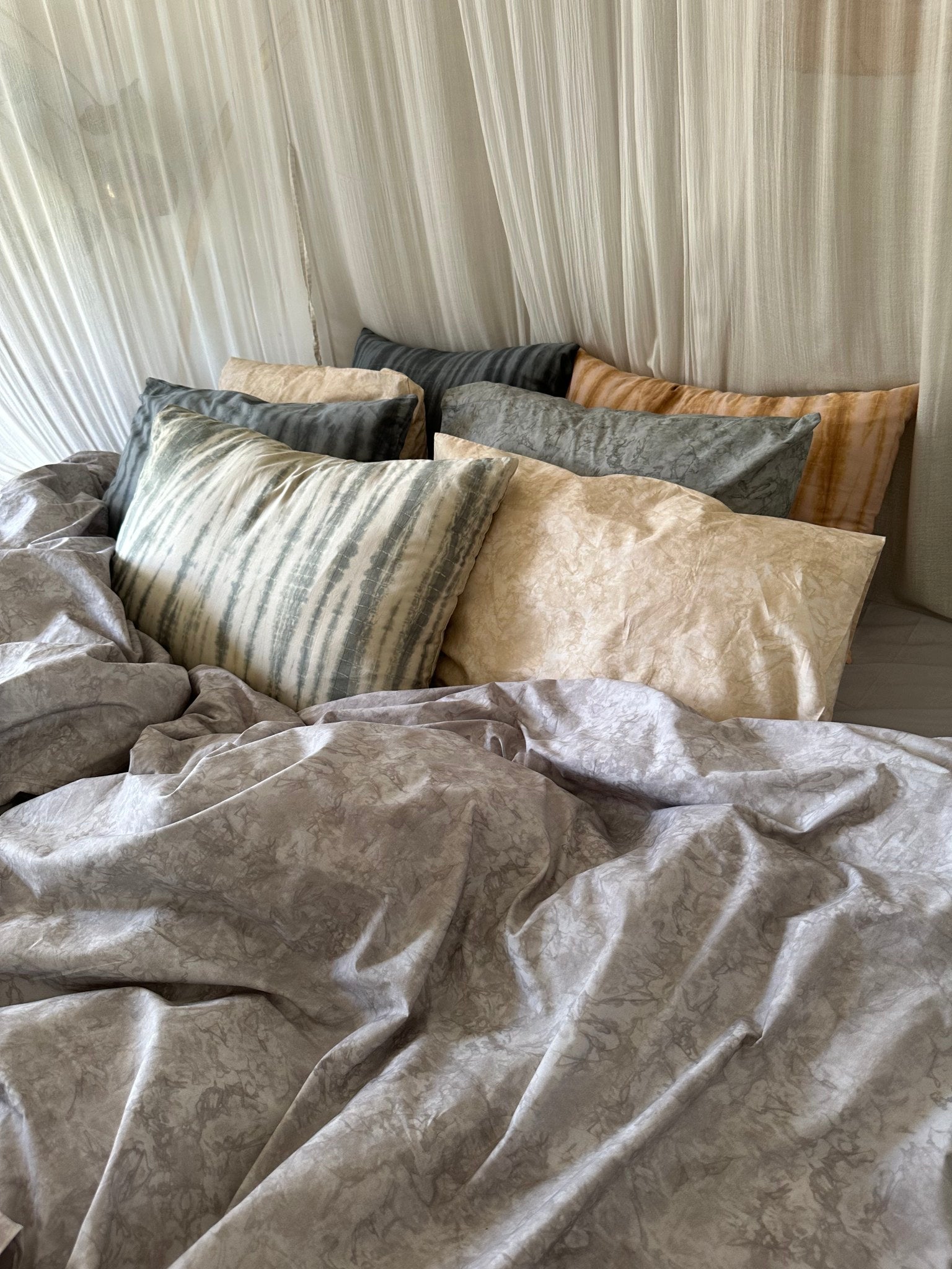 Marbled pillow sham - Pillow sham 50x70 cm I Ivory 2 - Rabens Saloner - DK