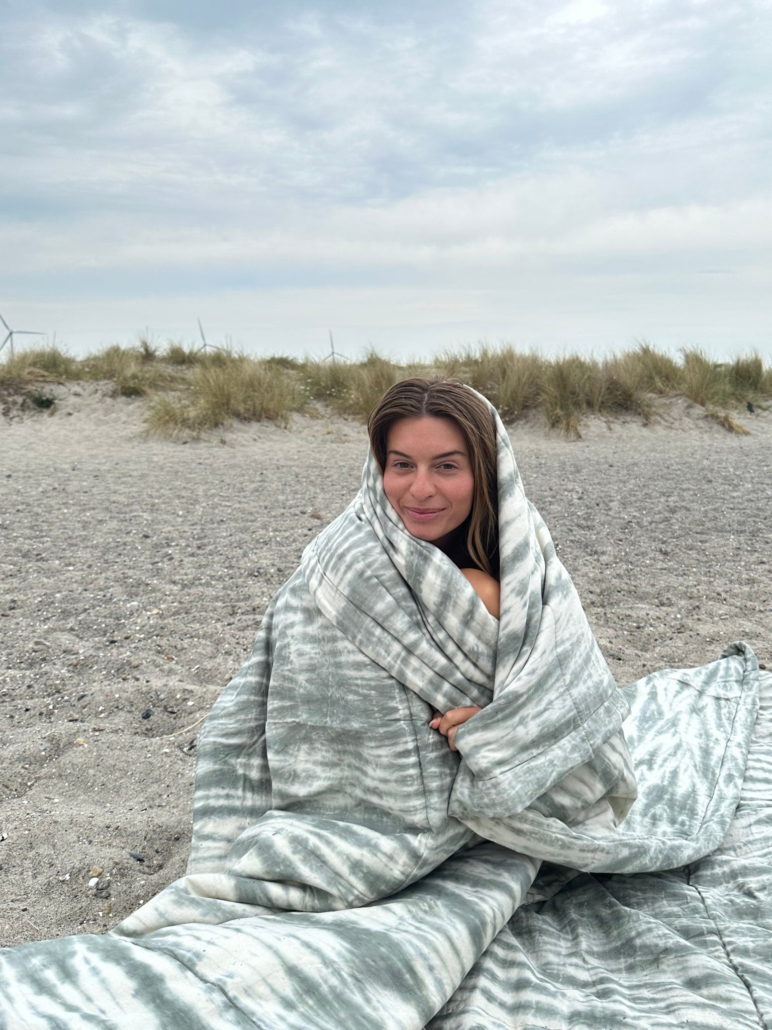 Tie-dye bed cover - Bed cover 270x270 cm I Sage combo 3 - Rabens Saloner - DK