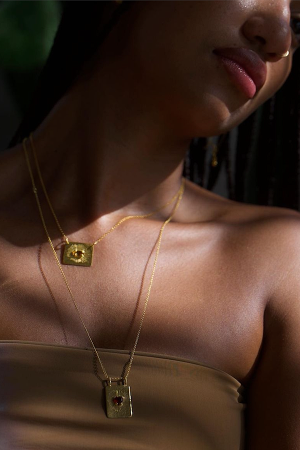 Nafsu - Escapulario necklace I Dark stone