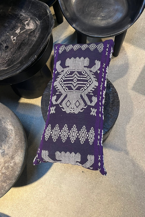 Handmade pattern pillow - Pillow 55x25 cm I Purple Combo    2 - Rabens Saloner - DK