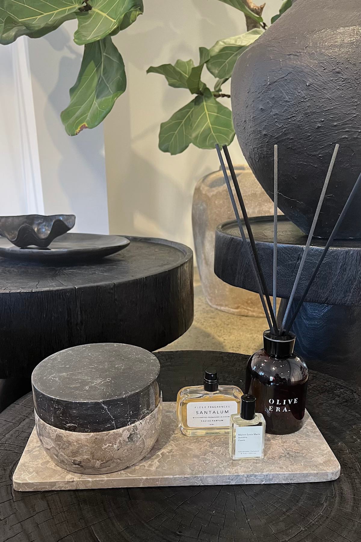 Long square marble board - Board 35x15 cm I Grey combo 2 - Rabens Saloner - DK