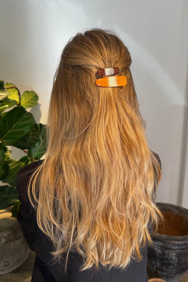 Hair Clip - Zia I Orange Stripe