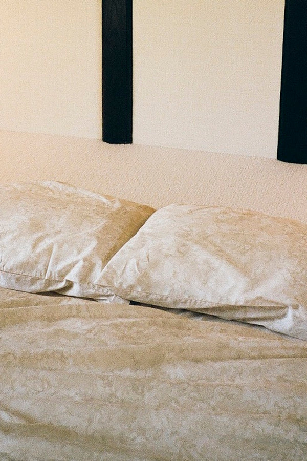 Marbled pillow sham - Pillow sham 60x63 cm I Ivory