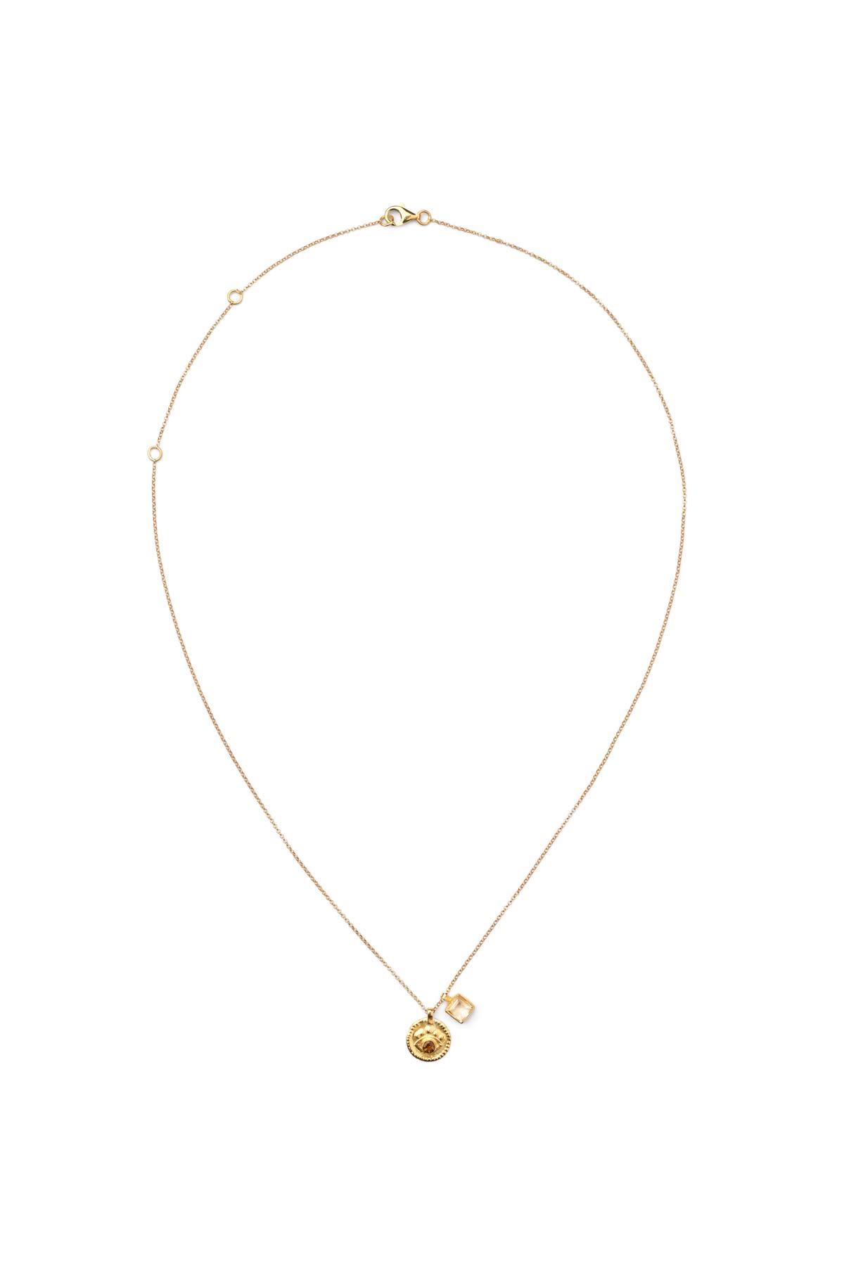 Nafsu - Necklace w/eye and square pendant I Bright combo Bright combo 6 - Rabens Saloner - DK