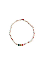 Pearl Necklace With Beads - Nafsu I Gold Beads w/ Coral and Green Onyx Gold Beads w/ Coral and Green Onyx 2 - Rabens Saloner - DK