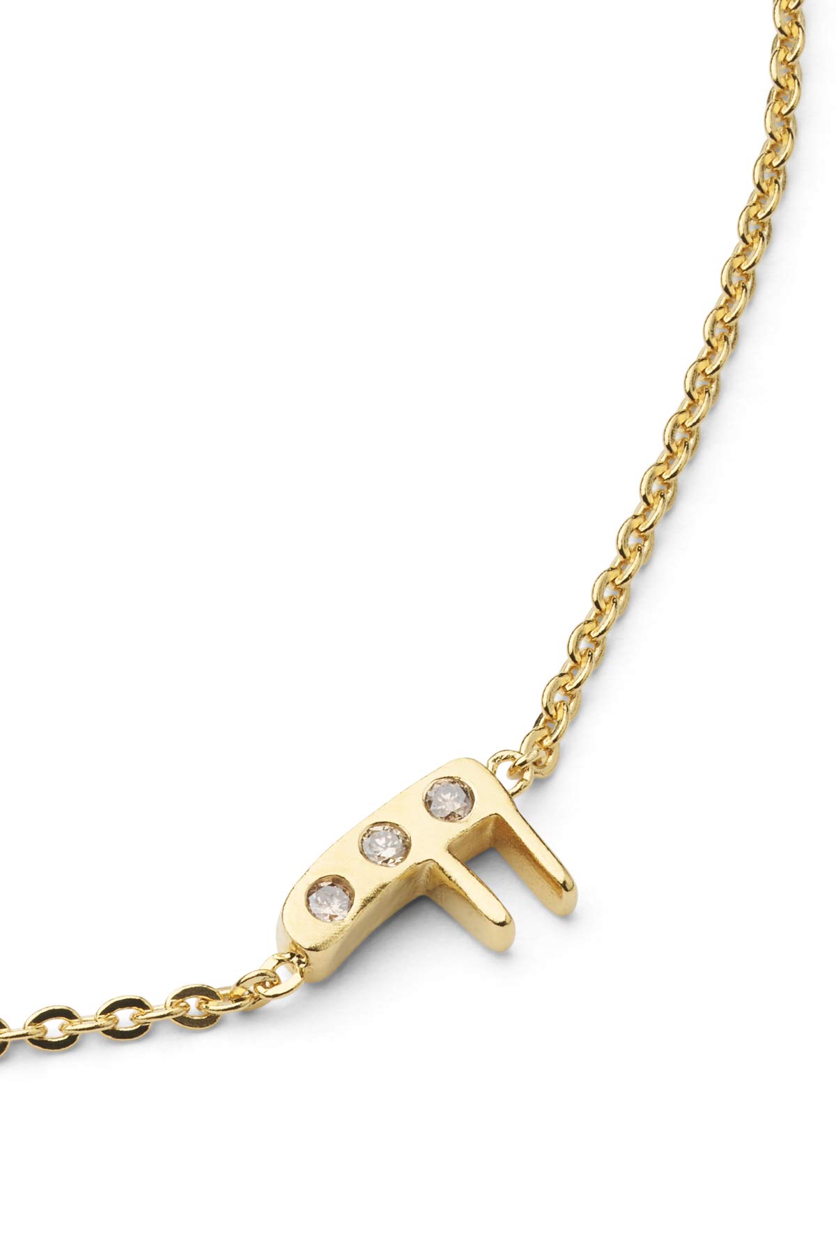 Diamond letter necklace - Rabens Momento I Gold w/ Champaign diamond Gold w/ Champaign diamond F 17 - Rabens Saloner - DK
