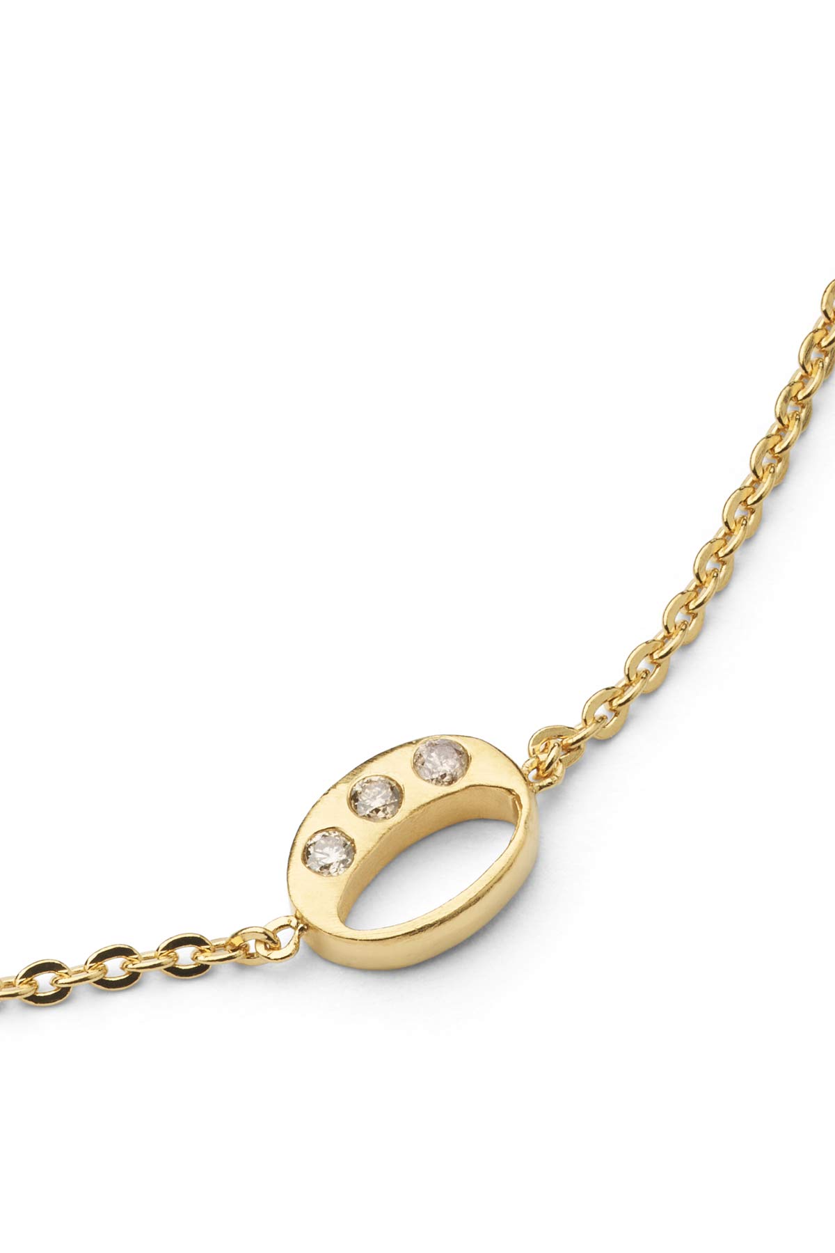 Diamond letter necklace - Rabens Momento I Gold w/ Champaign diamond