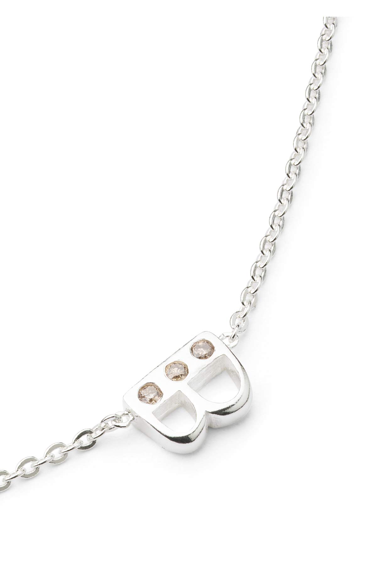 Diamond letter necklace - Rabens Momento I Silver w/ Champaign diamond Silver w/ Champaign diamond B 10 - Rabens Saloner - DK