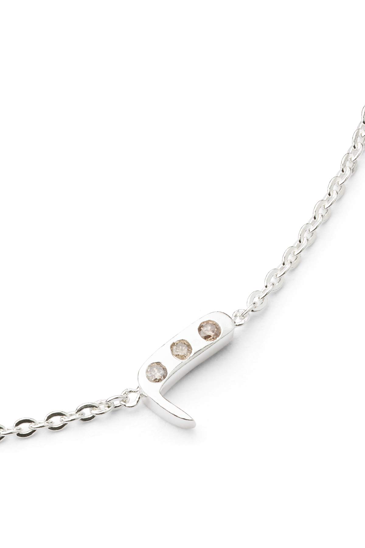 Diamond letter necklace - Rabens Momento I Silver w/ Champaign diamond Silver w/ Champaign diamond L 6 - Rabens Saloner - DK