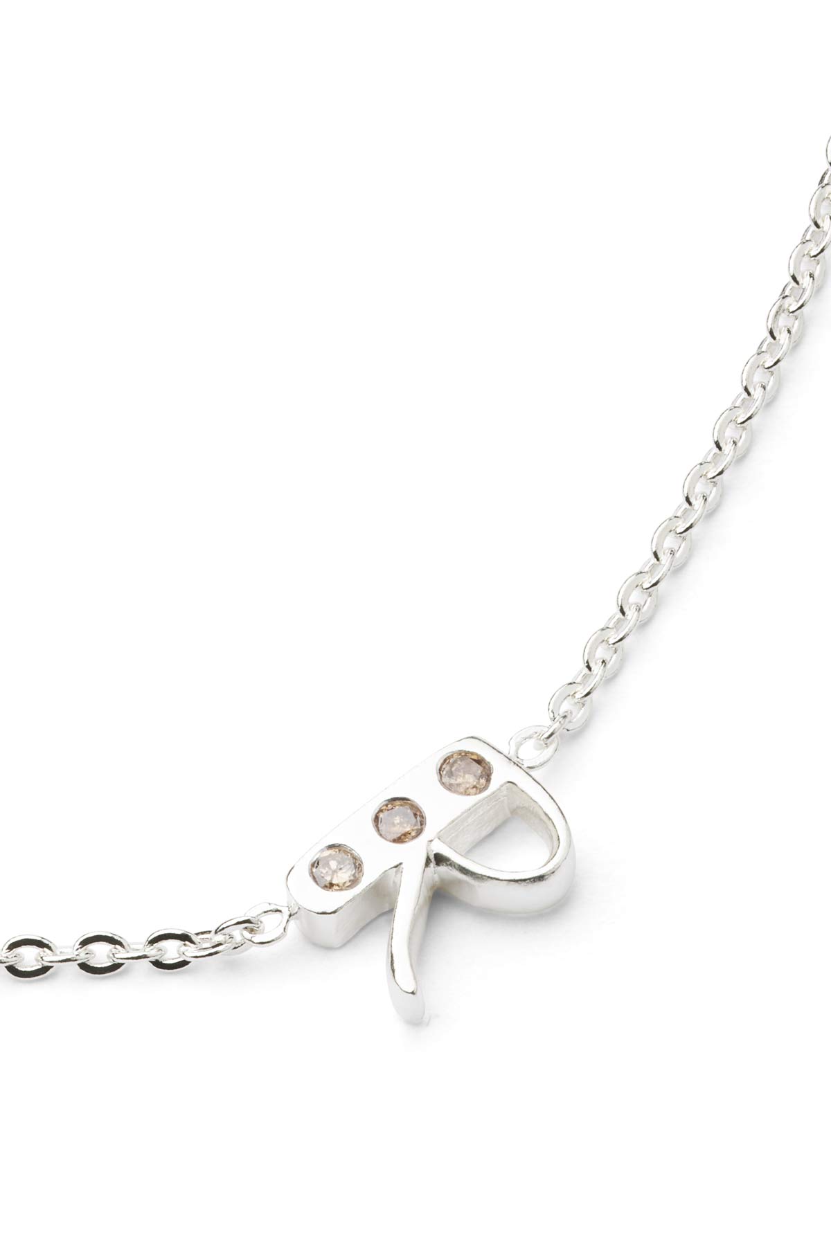 Diamond letter necklace - Rabens Momento I Silver w/ Champaign diamond