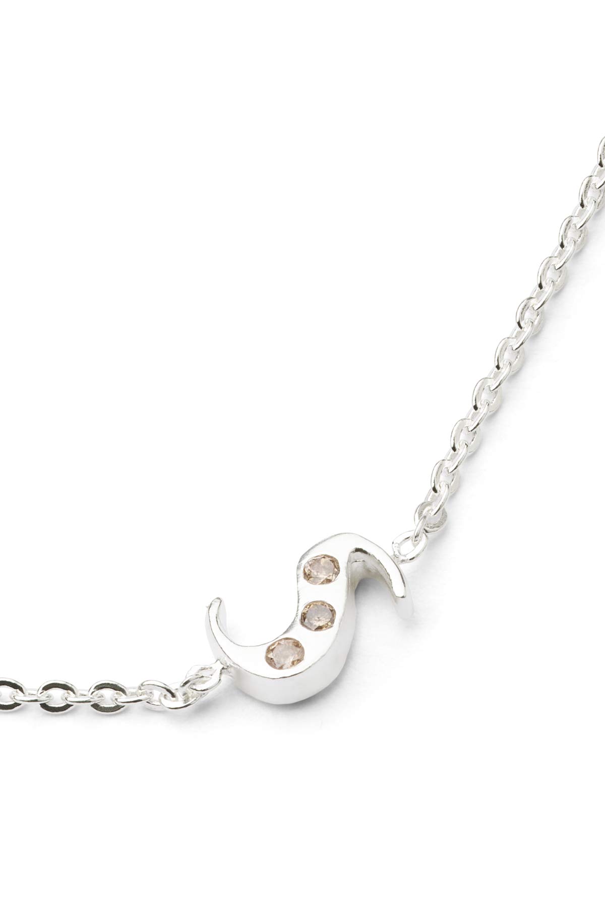 Diamond letter necklace - Rabens Momento I Silver w/ Champaign diamond Silver w/ Champaign diamond S 1 - Rabens Saloner - DK