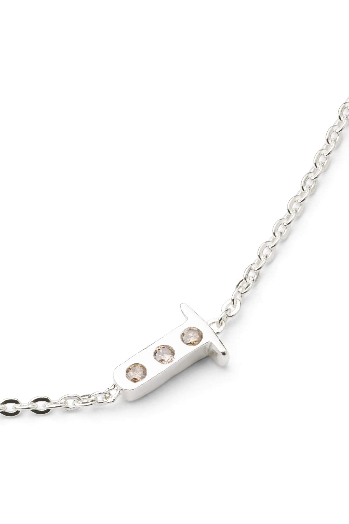 Diamond letter necklace - Rabens Momento I Silver w/ Champaign diamond
