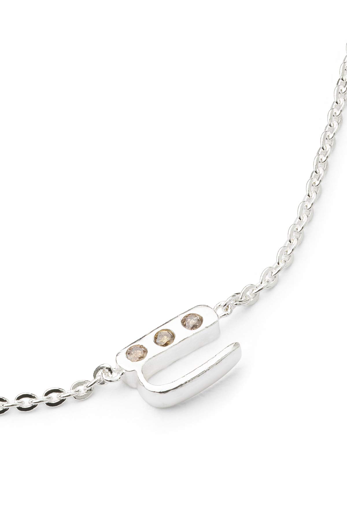 Diamond letter necklace - Rabens Momento I Silver w/ Champaign diamond