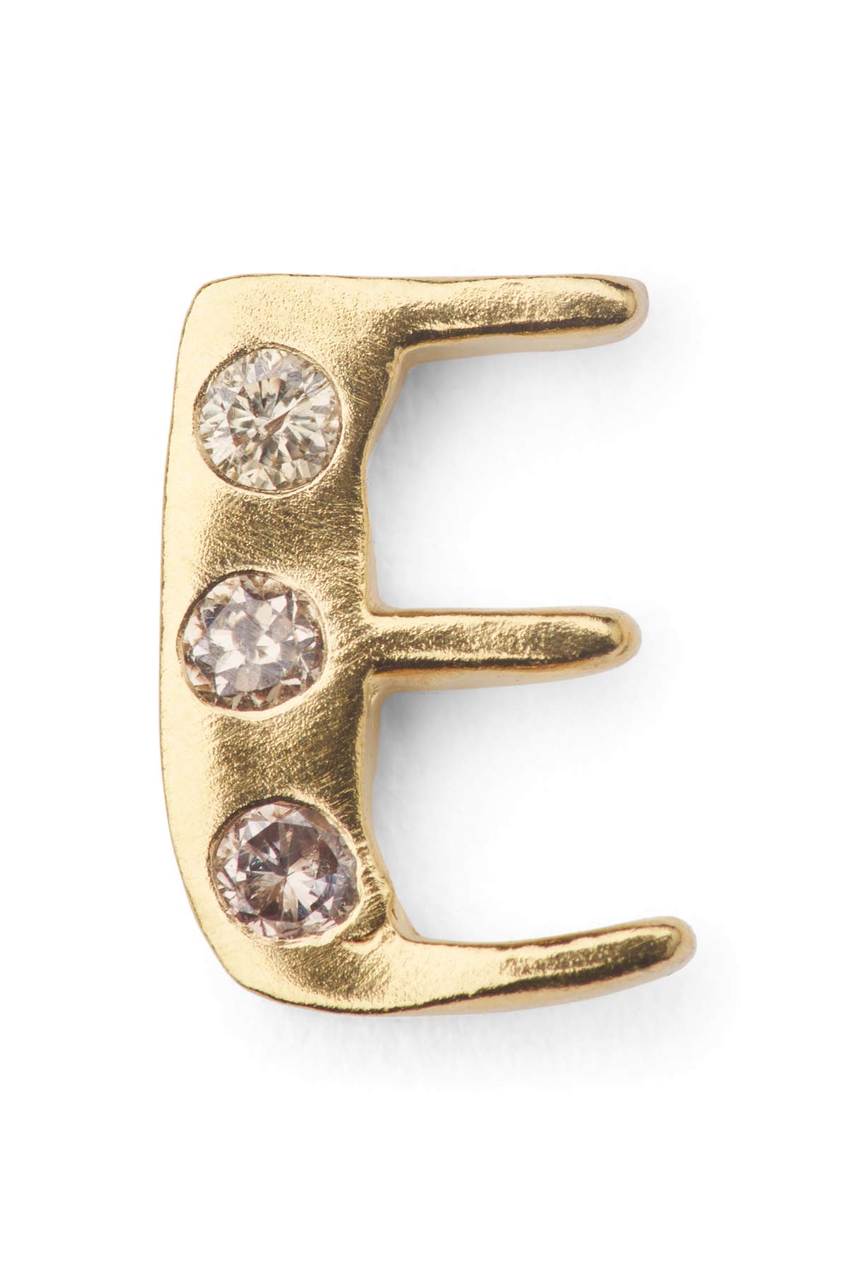 Diamond letter ear stud - Rabens Momento I Gold w/ Champaign diamond
