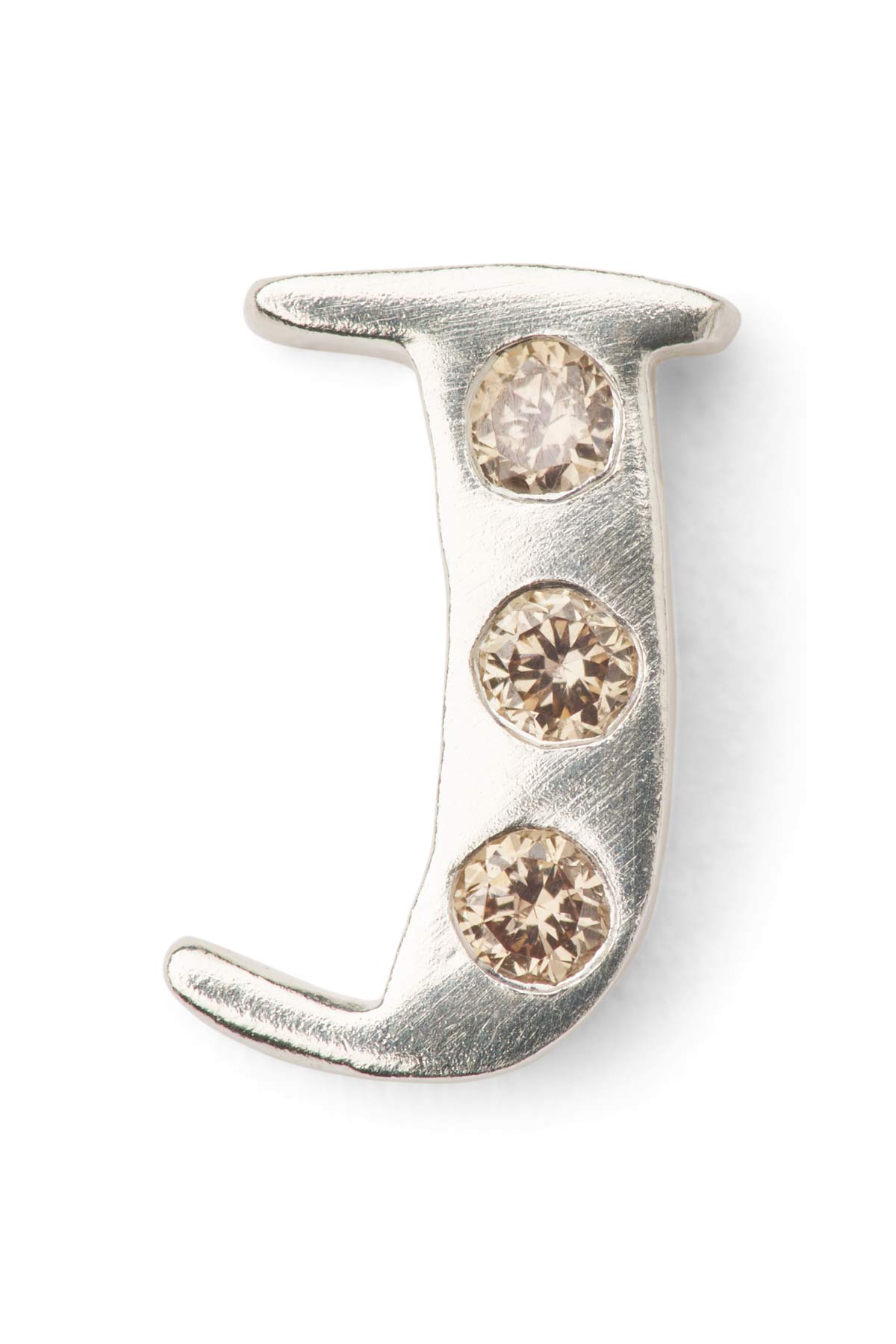 Diamond letter ear stud - Rabens Momento I Silver w/ Champaign diamond