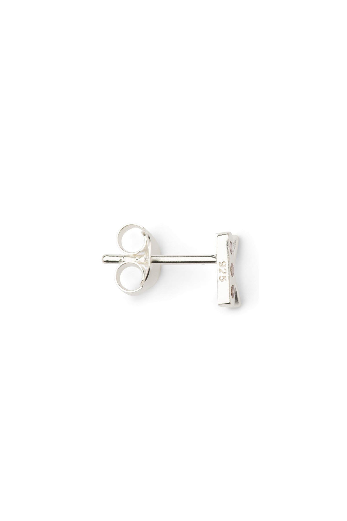 Diamond letter ear stud - Rabens Momento I Silver w/ Champaign diamond