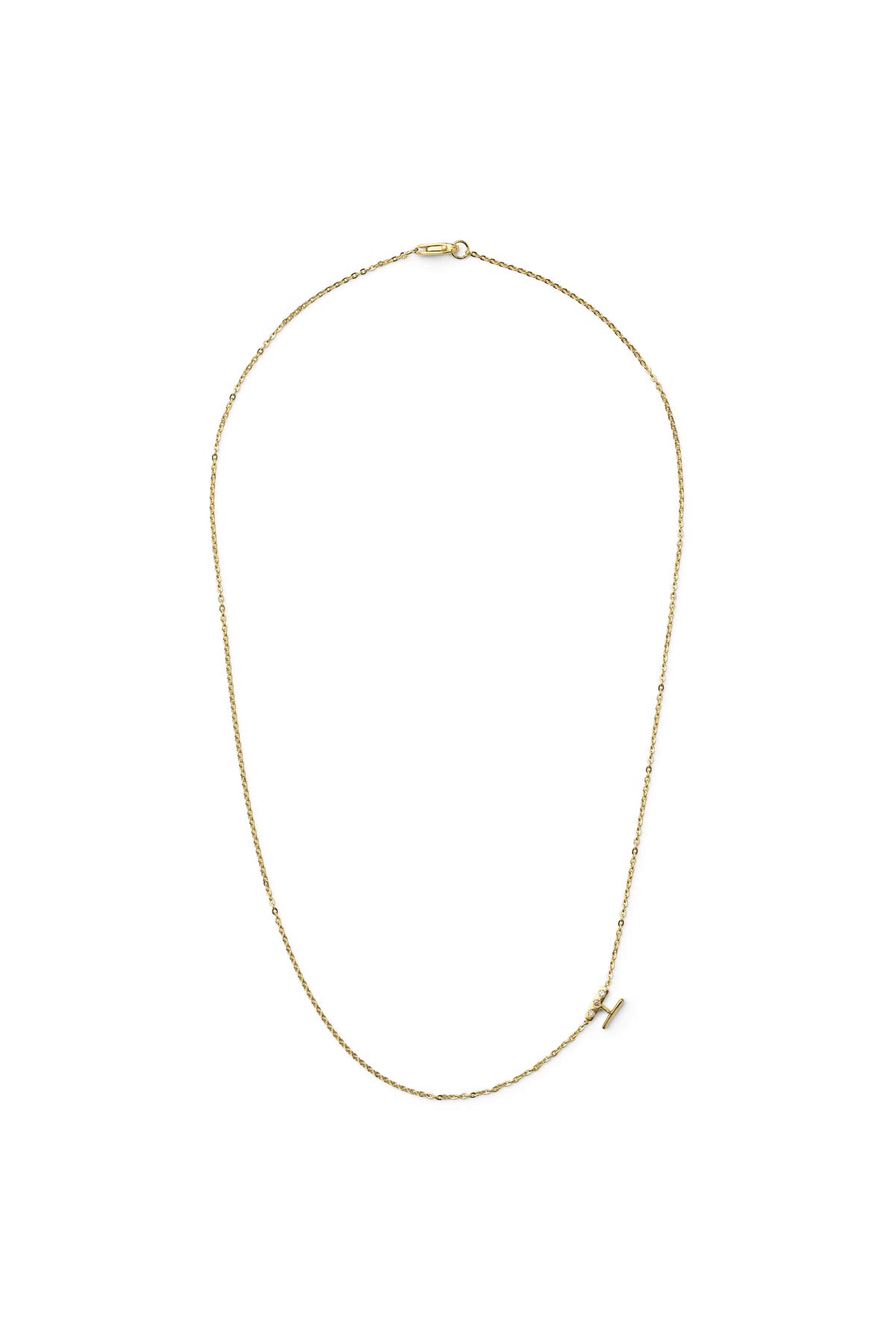 Diamond letter necklace - Rabens Momento I Gold w/ Champaign diamond 22 - Rabens Saloner - DK