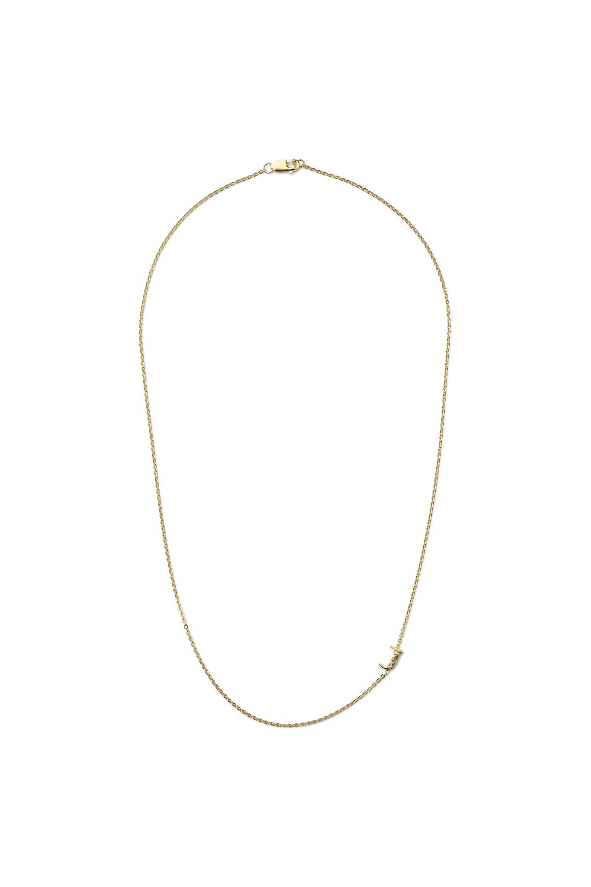 Diamond letter necklace - Rabens Momento I Gold w/ Champaign diamond