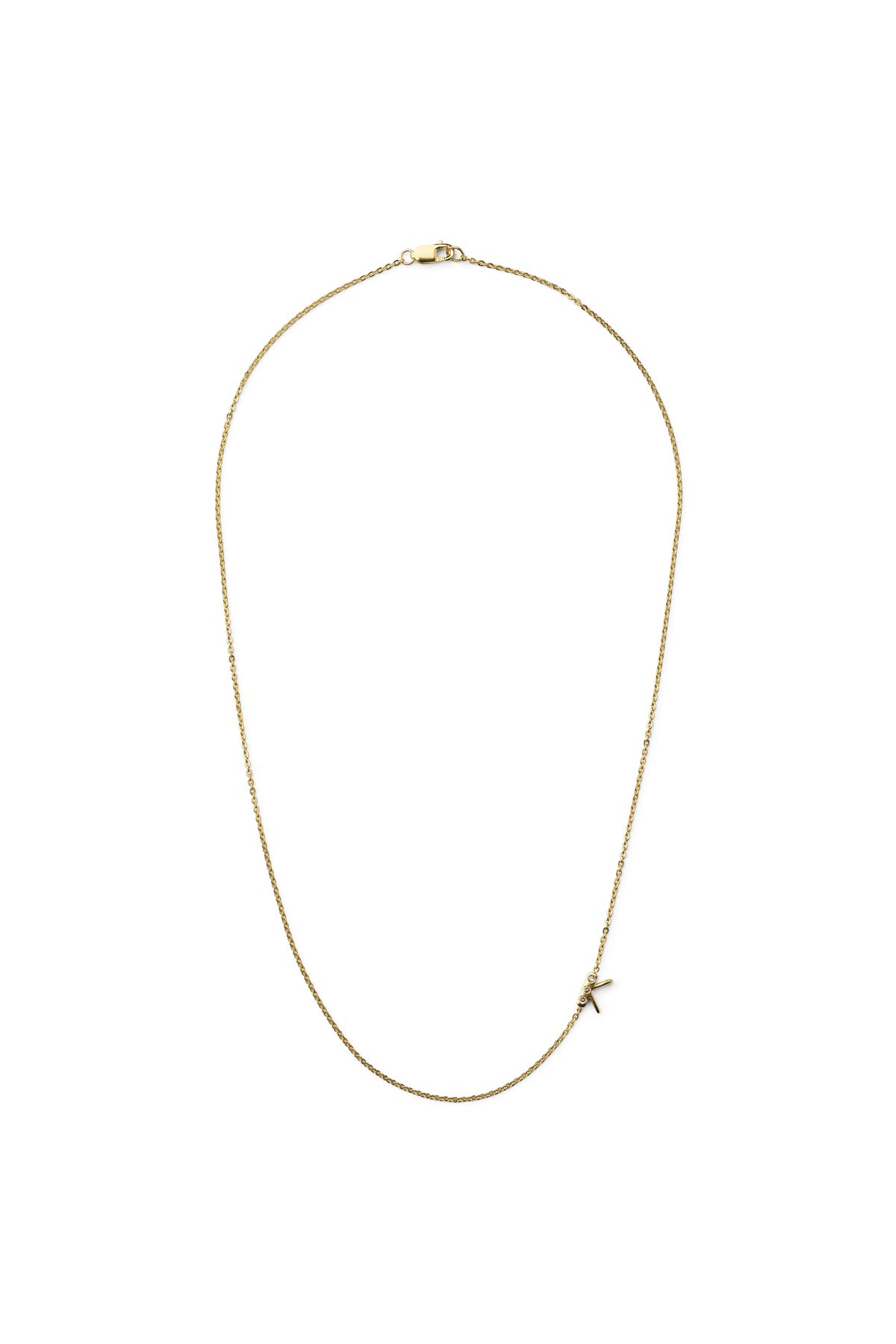Diamond letter necklace - Rabens Momento I Gold w/ Champaign diamond