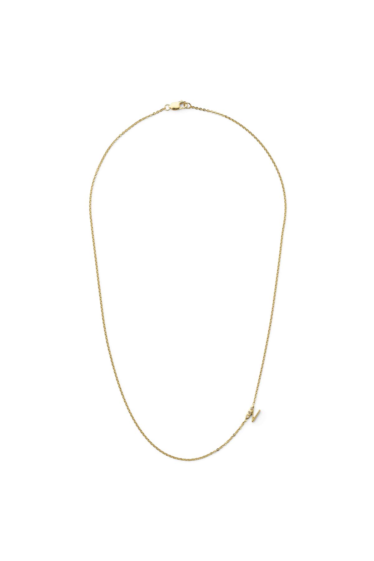 Diamond letter necklace - Rabens Momento I Gold w/ Champaign diamond