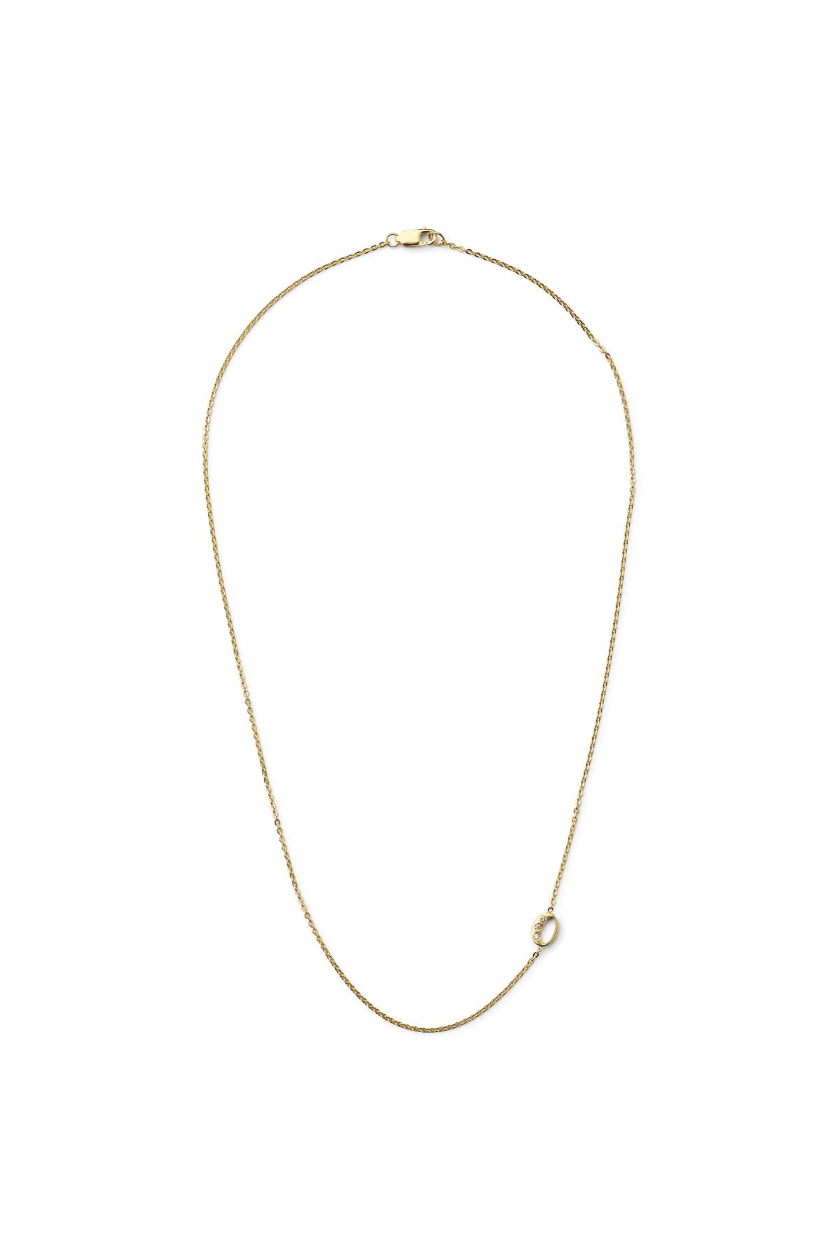 Diamond letter necklace - Rabens Momento I Gold w/ Champaign diamond
