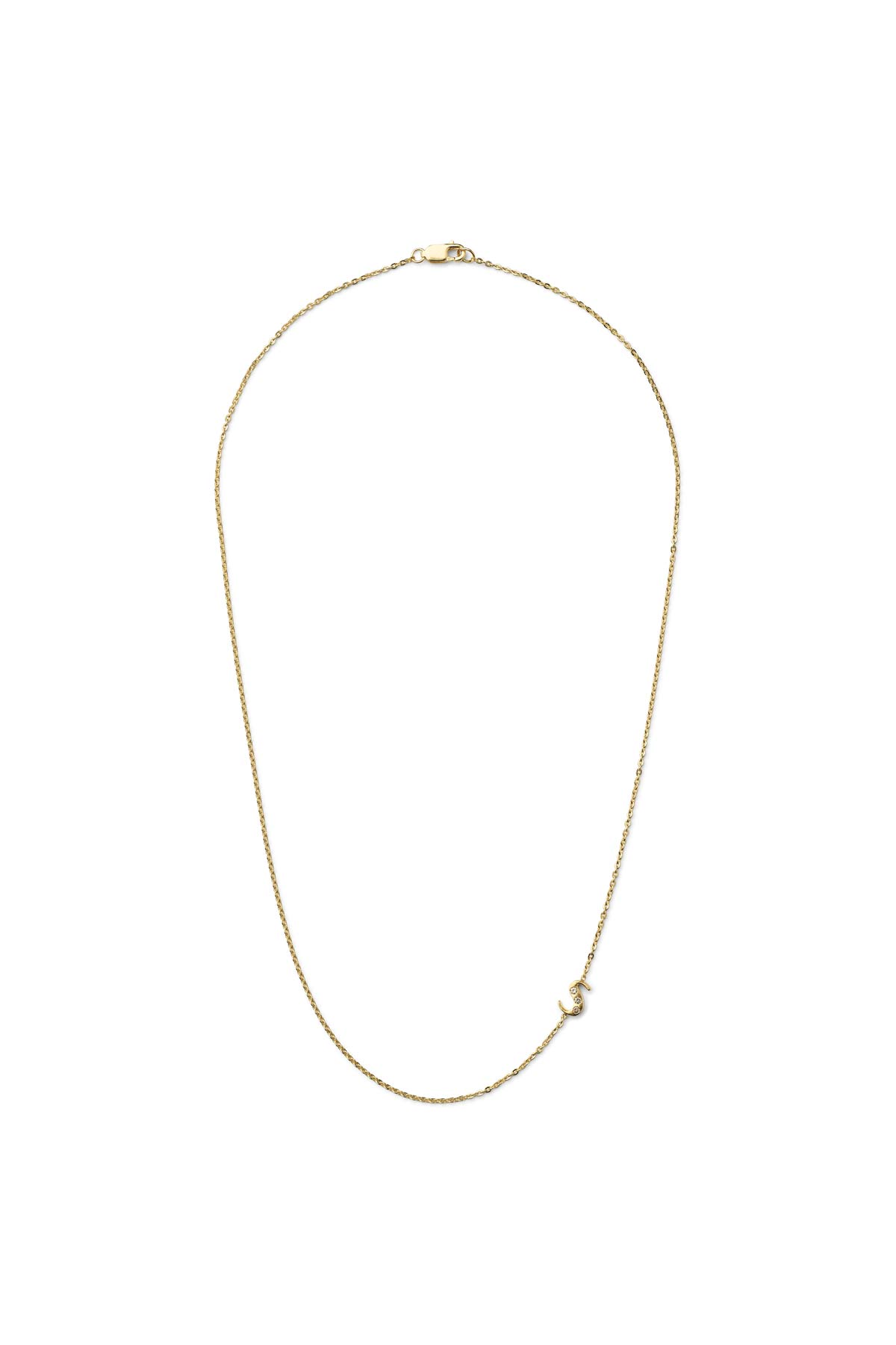 Diamond letter necklace - Rabens Momento I Gold w/ Champaign diamond 2 - Rabens Saloner - DK