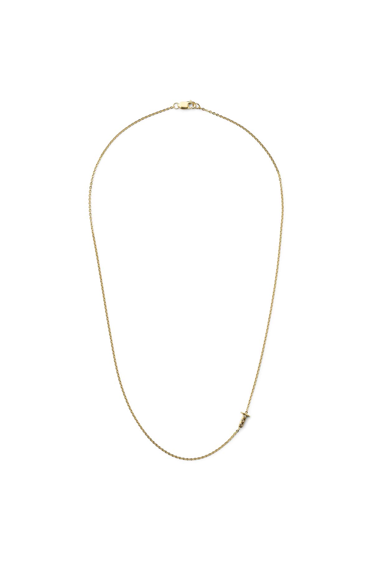 Diamond letter necklace - Rabens Momento I Gold w/ Champaign diamond