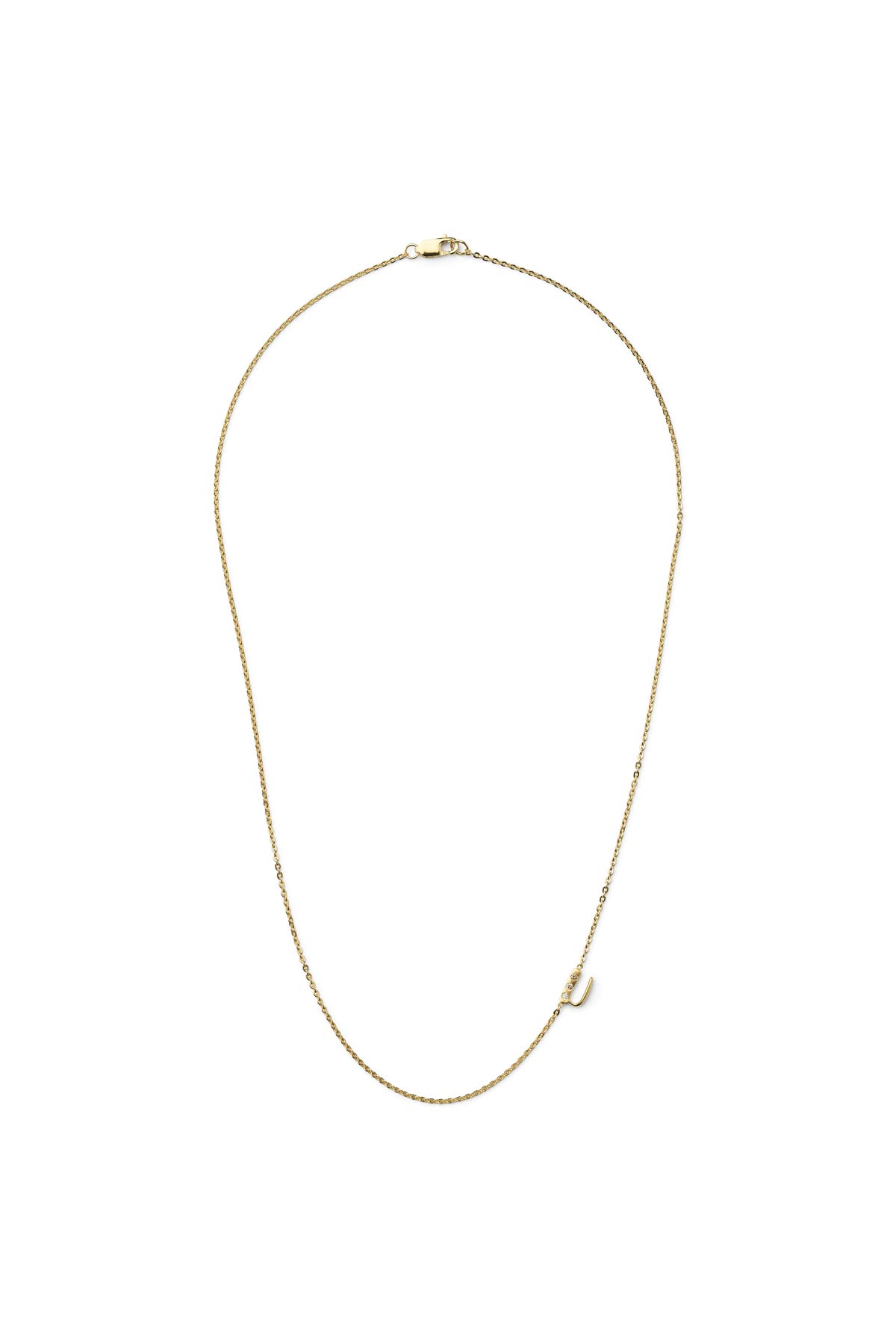 Diamond letter necklace - Rabens Momento I Gold w/ Champaign diamond