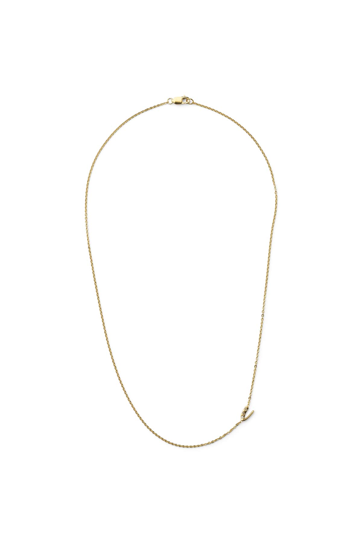 Diamond letter necklace - Rabens Momento I Gold w/ Champaign diamond