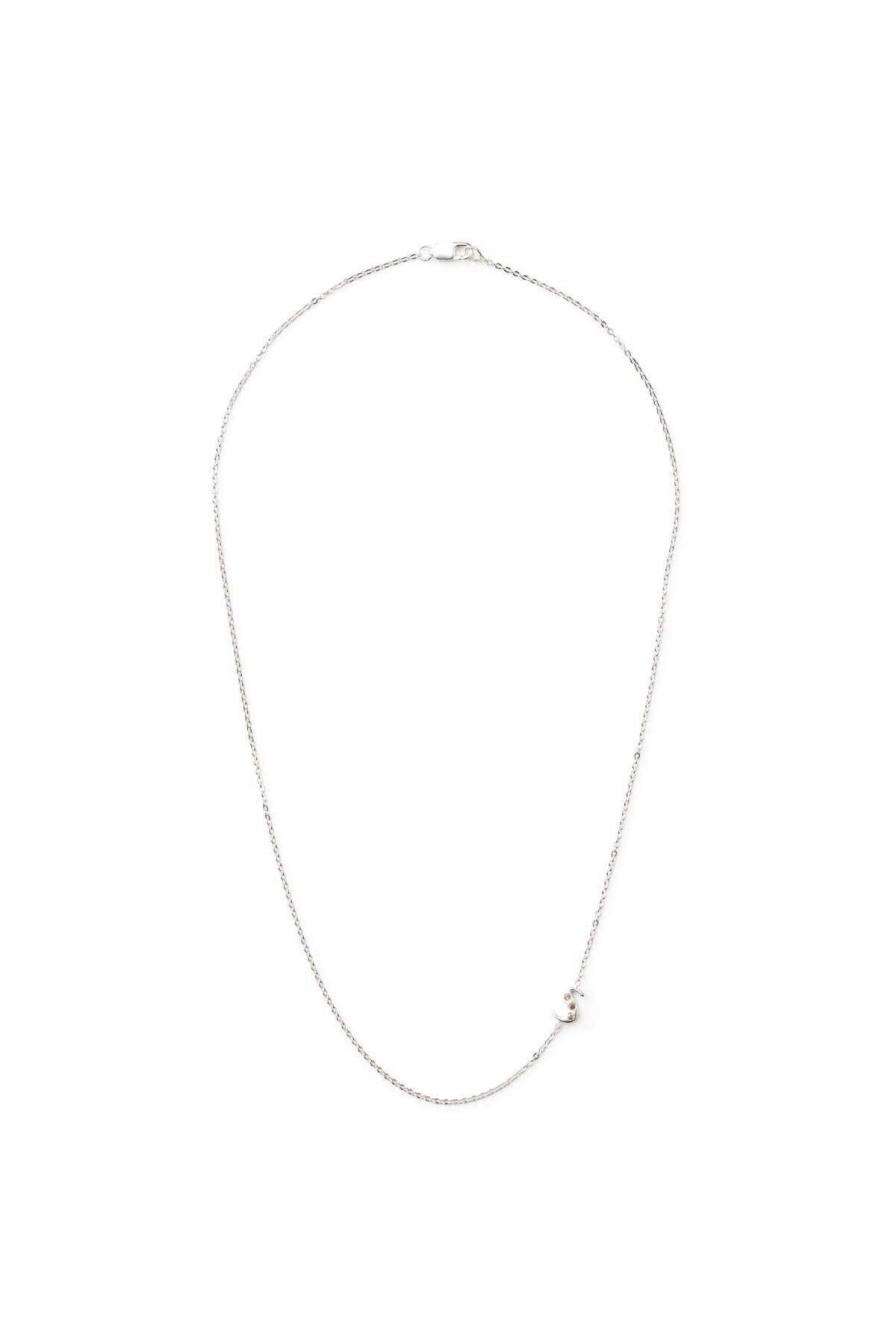 Diamond letter necklace - Rabens Momento I Silver w/ Champaign diamond 2 - Rabens Saloner - DK